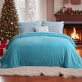 thumbnail image 3 of Aisbo Brushed Flannel Blanket Teal Throw, Super Soft and Cozy Blankets All Season Use, 3 of 10