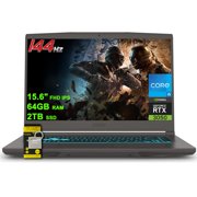 MSI Thin 15 Gaming Laptop 15.6" FHD IPS 144Hz Intel 8-core i5-13420H (Beats i7-11800H) 64GB RAM 2TB SSD NVIDIA GeForce RTX 3050 Backlit USB-C Win11 w/ICP Hub