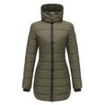 thumbnail image 4 of Lumento Down Coats for Women Casual Hoodies Puffer Jacket Winter Fall Warmth Water-Resistant Long Sleeve Outwear Olive Green L, 4 of 7