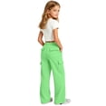 thumbnail image 6 of Ruyang Girls Cargo Sweatpants Kids Elastic Waist Wide Leg Trousers Solid Baggy Casual Trousers Tween Youth Back to School Athletic Pants, 6 of 7