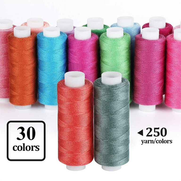 Casewin Sewing Thread Assortment Coil 30 Color 250 Yard Each Polyester  Thread Sewing Kit All Purpose Polyester Thread for Hand and Machine Sewing