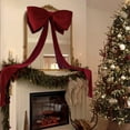 thumbnail image 3 of Hbtdoern Giant Christmas Velvet Bow, 180cm Large Red Bow Decoration for Christmas Tree Topping, Curtains, Walls, Doors, Weddings and Parties, 3 of 9