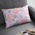 thumbnail image 3 of Throw Pillow Covers Pack of 2 for Living Room Table, Floral Printed Cushion Case, 14x20 inches - White Pink - Home Decor, 3 of 12
