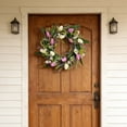 thumbnail image 2 of HuiXinOu Spring Front Door Flower Garland 14 Inch Outdoor Porch Decor Fragrant Floral Leaf Money Plant Wreath Home Entrance Seasonal Hanging Decoration for Patio & Entryway, 2 of 7