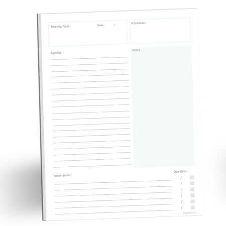 UPC: 0893032002445 | Kahootie Co. Kahootie Co Meeting Planner Notepad 8.5   x 11   50 sheets per pad (MPOL)