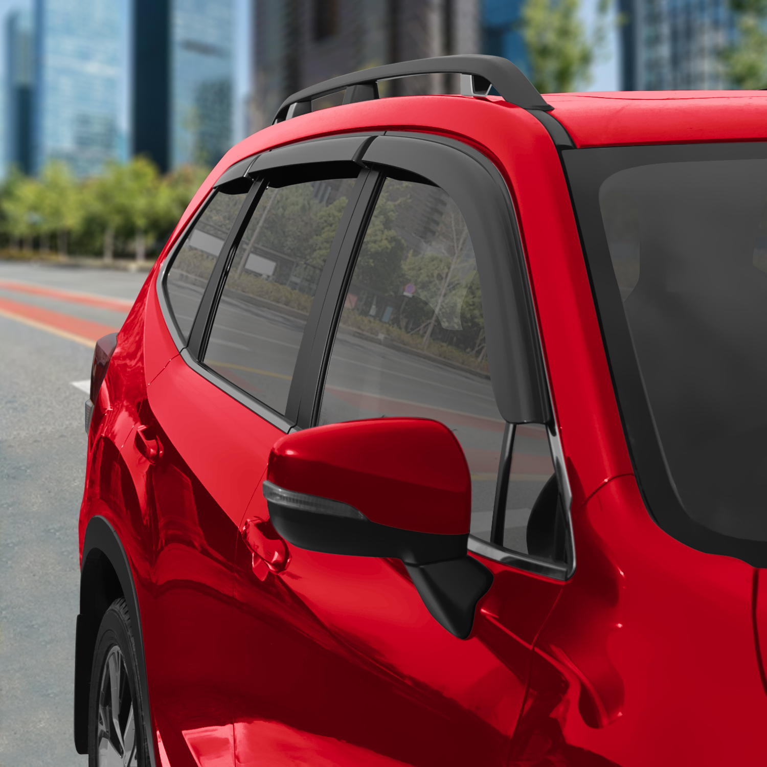 Voron Glass Tape-on Extra Durable Rain Guards for Subaru Forester 2019-2024 (Limited, Touring), Window Deflectors, Vent Window Visors, 6 Pieces - 100855