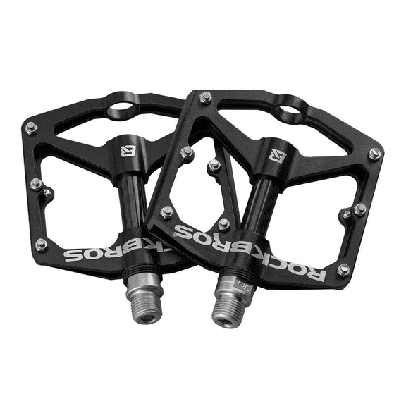 ROCKBROS Bicycle Pedals 9/16" Carbon Fiber Pedals Sealed Bearing Flat Pedal Black