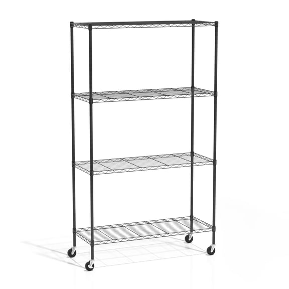 YRLLENSDAN,Garage Storage Shelves,Storage Shelf,Metal Shelving,Adjustable,Shelves for Garage Storage,Wire Rack Shelving,Black