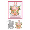 thumbnail image 1 of Cesta KSAVDFG, diseño de retazos, diseño de conejos, para tarjetas, 1 of 6