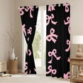 thumbnail image 3 of Feelyou Black Pink Bow-tie Black Out Curtains, Princess Curtains Pack of 2 (42x63 Each), 3 of 6