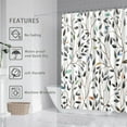 thumbnail image 4 of Boho Black Floral Shower Curtain, Spring Gray Botanical Flower Leaves Bohemian Fabric Shower Curtain Set with 12 Hooks, Bathroom Bathtub Accessories Decor Cloth Curtain 72x72 Inches, 4 of 4