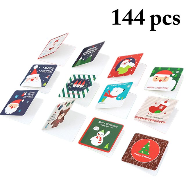 144PCS Christmas Cards Lovely Mini Greeting Cards Holiday Cards with Envelopes