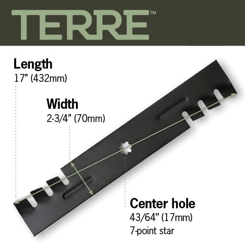 Terre Products, 3 Pack Commercial Mulching Lawn Mower Blades, 48 Inch Deck, Compatible with John Deere, Replacement for GX21784, GY20852, GX21786