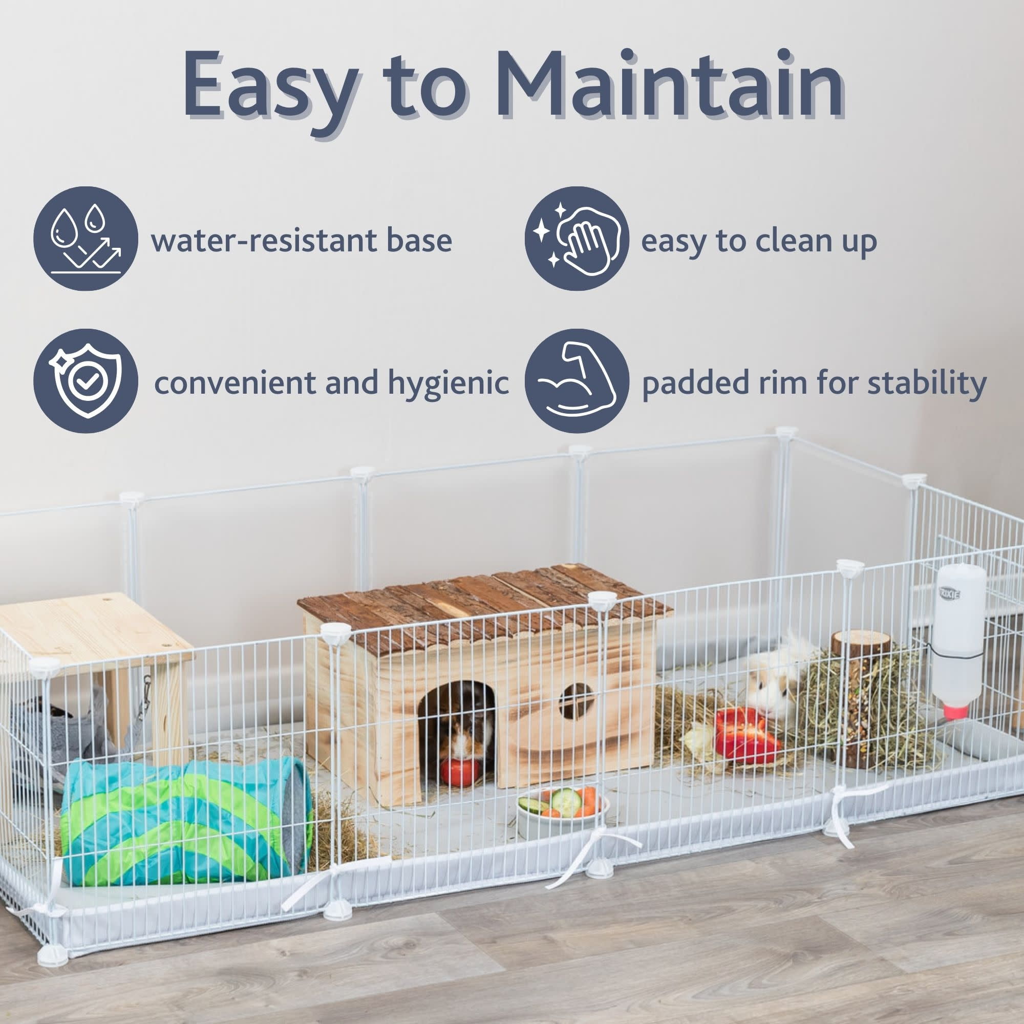 TRIXIE Indoor Enclosure for Small Pets, Indoor Pen with Water-Resistent Base