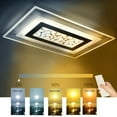 thumbnail image 3 of Loyalheartdy Acrylic Dimmable LED Ceiling Light, 35.4" 76W Flush Mount Chandelier Lamp Fixture w/Remote for Bedroom, Kitchen, 3 of 9