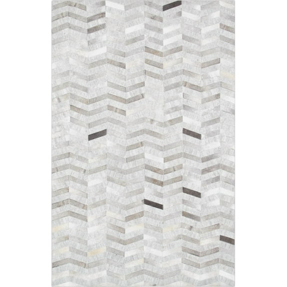 Pasargad Home Galaxy 4' x 6' Hand-Loomed Cowhide Silver Rug - All Ages, Indoors