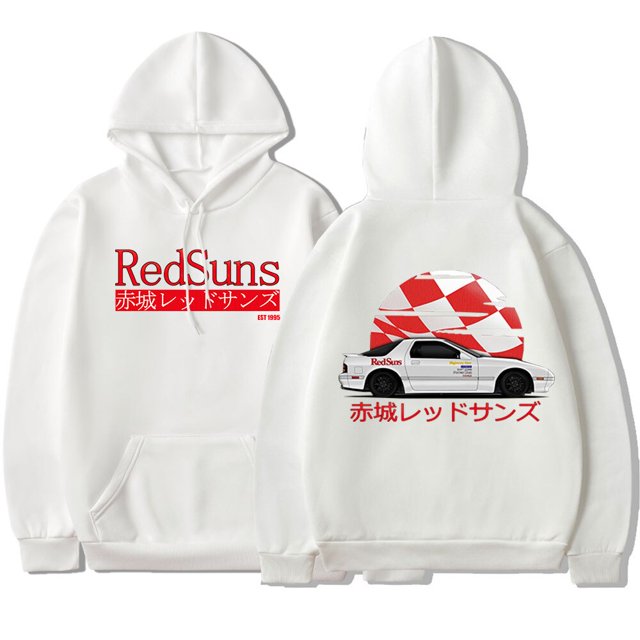 Initial D Drift Akagi RedSuns Sudadera con capucha, Anime japonés AE86, ropa de calle, moda, JDM, cultura del automóvil, Tops Unisex xuanjing unisex