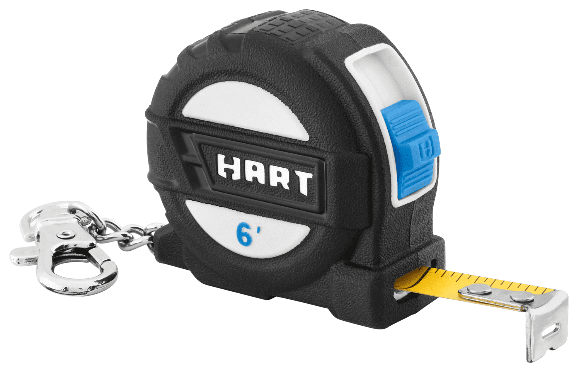 HART 3-Pack 6-Foot Compact Tape Measure Keychain, Wide-Blade