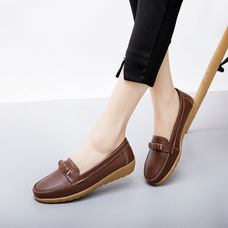 

Gnobogi Women s Versatile Flat Shoes Soft Bottom Large Size Casual Solid Color Shoes Nude Flats for Women