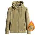 thumbnail image 1 of Men's Winter Solid Color Thickened Fleece Double-sided Rocking Hooded Padded Sweater Jacket, 1 of 8