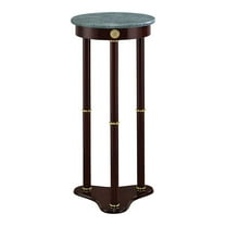 Monarch Specialties Edie Round Marble Top Accent Table Merlot