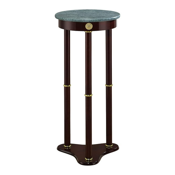 Monarch Specialties Edie Round Marble Top Accent Table Merlot