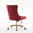 thumbnail image 2 of Chaise de Bureau pour Meubles, Chaise de Bureau Moderne Rembourrée en Velours Capitonnée à Boutons pour la Maison avec Base en Métal Doré, Chaise de Bureau Réglable Chaise de Bureau Pivotante, 2 of 5