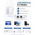 thumbnail image 6 of 2026 WiFi Extender Signal Booster, 1200Mbps  Band 5GHz&2.4GHz, WiFi Booster Covers Up to 15000 Sq.Ft Coverage, WiFi Repeater with  Ethernet Ports, 1-tap Setup(White), 6 of 6