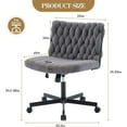 thumbnail image 2 of Luku Contemporary Criss Cross Office Chair on Wheels, Armless Wide Seat, 360° Swivel, Height Adjustable for Home Office, Study, and Vanity Use, 2 of 7