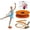 Orange Small with Pad, variant on Artan Balance Leg Stretching Strap and Plastic Ballet Balance Board - Pink, 2 Pc. Set