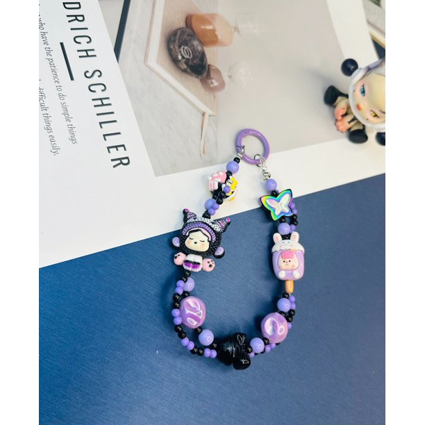 Hand-painted beads mobile phone chain Christmas Sanrio small rice beads adorable mobile phone chain beaded keychain bag chain wholesale