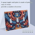thumbnail image 3 of Yayeee Toggle Light Switch Wall Plate 2-Gang 4.56"x4.48" Decorative Outlet Cover, Blue Abstract Eagle, 3 of 7