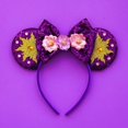thumbnail image 1 of Accesorios para el cabello de Mickey Mouse Rapunzel para mujer, diademas con orejas de flor para el sol, lazo de lentejuelas para niños, diademas de camaleón enredadas, 1 of 5