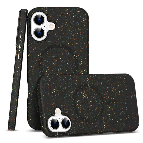 Dteck Strong Magnetic for iPhone 16 Plus Case, Compatible with MagSafe, Durable Colorful Silicone Shockproof Protective Phone Case for iPhone 16 Plus,Black