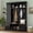 Black, variant on 62.2''W Farmhouse Hall Tree with Shoe Storage Bench and Coat Rack, Entryway Organizer with 5 Hooks, Adjustable Shelf Cabinet and Drawers for Mudroom Hallway Living Room, White