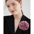 thumbnail image 2 of Peony Fabric Flower Brooches Oversize Lapel Pins Extra Big Brooch Delicate Dancing Party Prom Wedding Charm Banquet Dress Suit Guest Corsage Accessories Gifts Dancer Large Hairpin Clip 110mm, 2 of 12