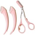 thumbnail image 1 of Eyebrow Scissors with Comb, Eyebrow Trimmer Scissors Eyebrow Razor Set, Facial Hair Removal Tool for Men Women (Pink), 1 of 3