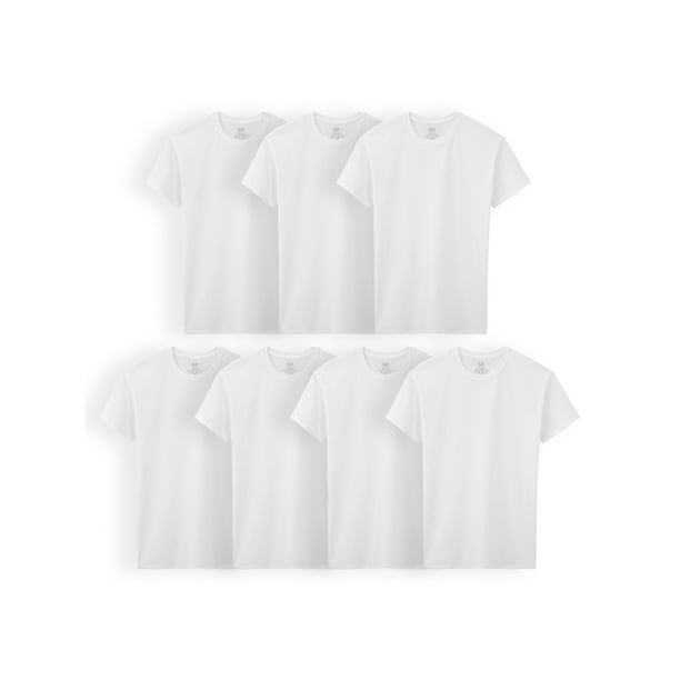 Fruit of Loom Boys Undershirts, 7 Pack White Cotton Crew T-Shirts, Sizes XS-XL - Walmart.com