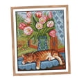 thumbnail image 1 of GUOOL Embroidery Starter Cross Stitch Including Embroidery Cloth Cat Print 11CT, 1 of 8