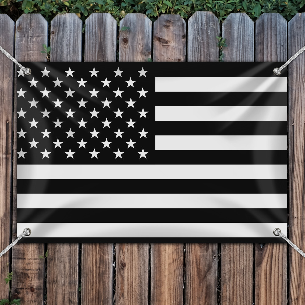 Graphics and More Subdued American USA Flag Black White Military Tacti - 2
