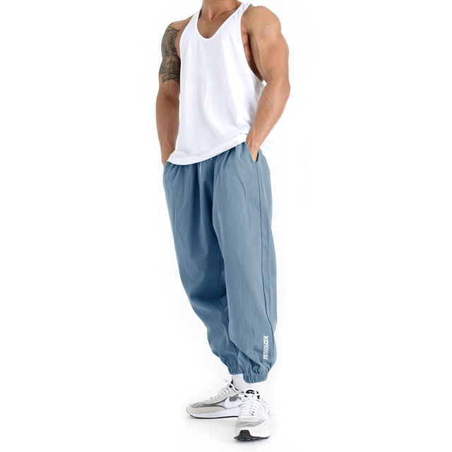 Pantalones deportivos para hombre, de entrenamiento, baloncesto, para correr, holgados, informales, a la moda, para fitness