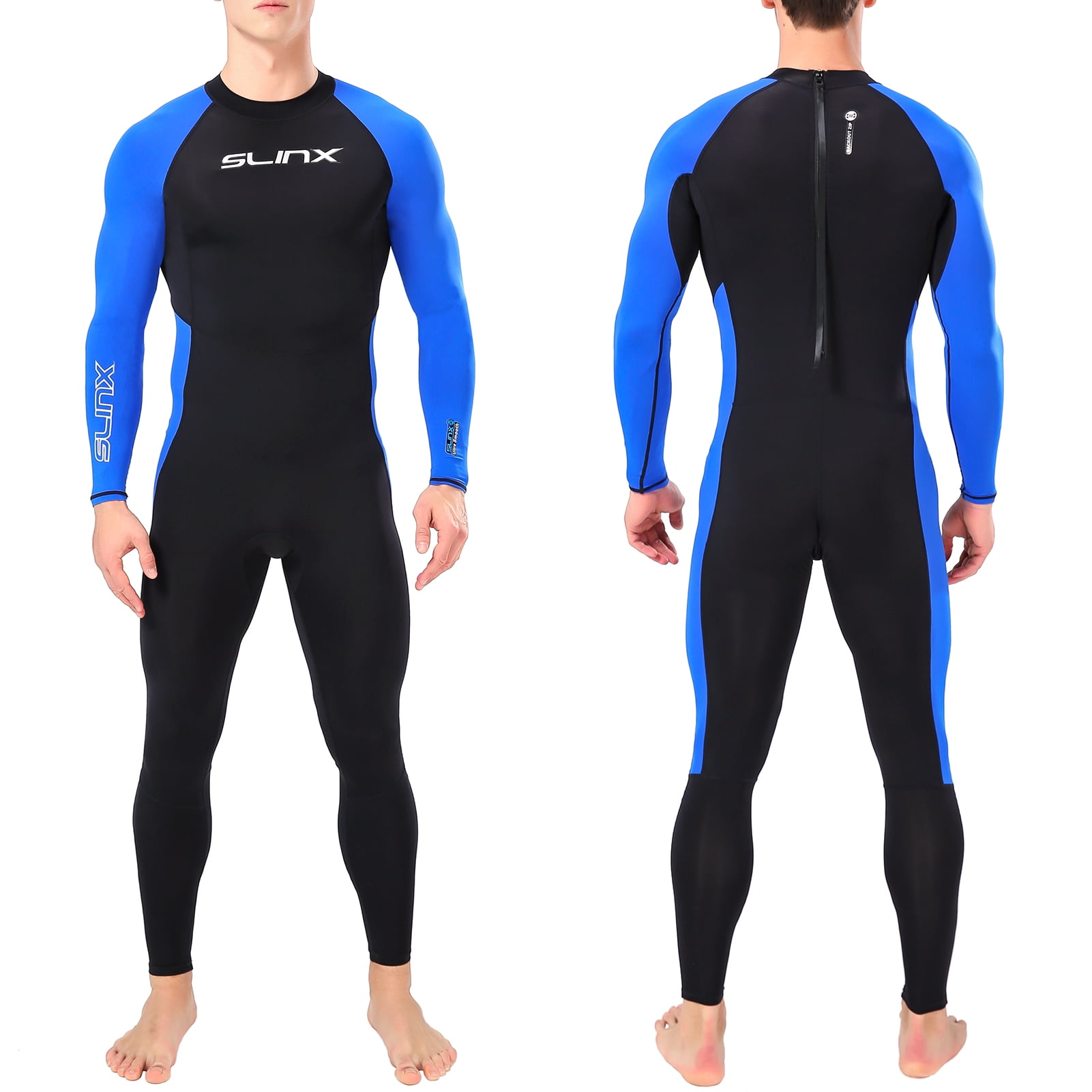 Quick Dry Wetsuit One Piece Long Sleeves Suit Back Zipper Swimsuit For