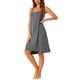thumbnail image 4 of INSPIRE CHIC Camisón de Mujer Sin Espalda con Tirantes Cruzados Pijamas Sueltos Ropa de Casa 2XL Gris Oscuro, 4 of 6