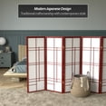 thumbnail image 2 of 4 ft. Tall Japanese Style Eudes Lattice Folding Screen - Rosewood - 6 Panels, 2 of 6