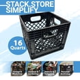 thumbnail image 2 of MIRAMAR Milk Crate, Stackable Plastic Storage Bin with Handles, 16 Qt, Black, 2 Pack, 2 of 7