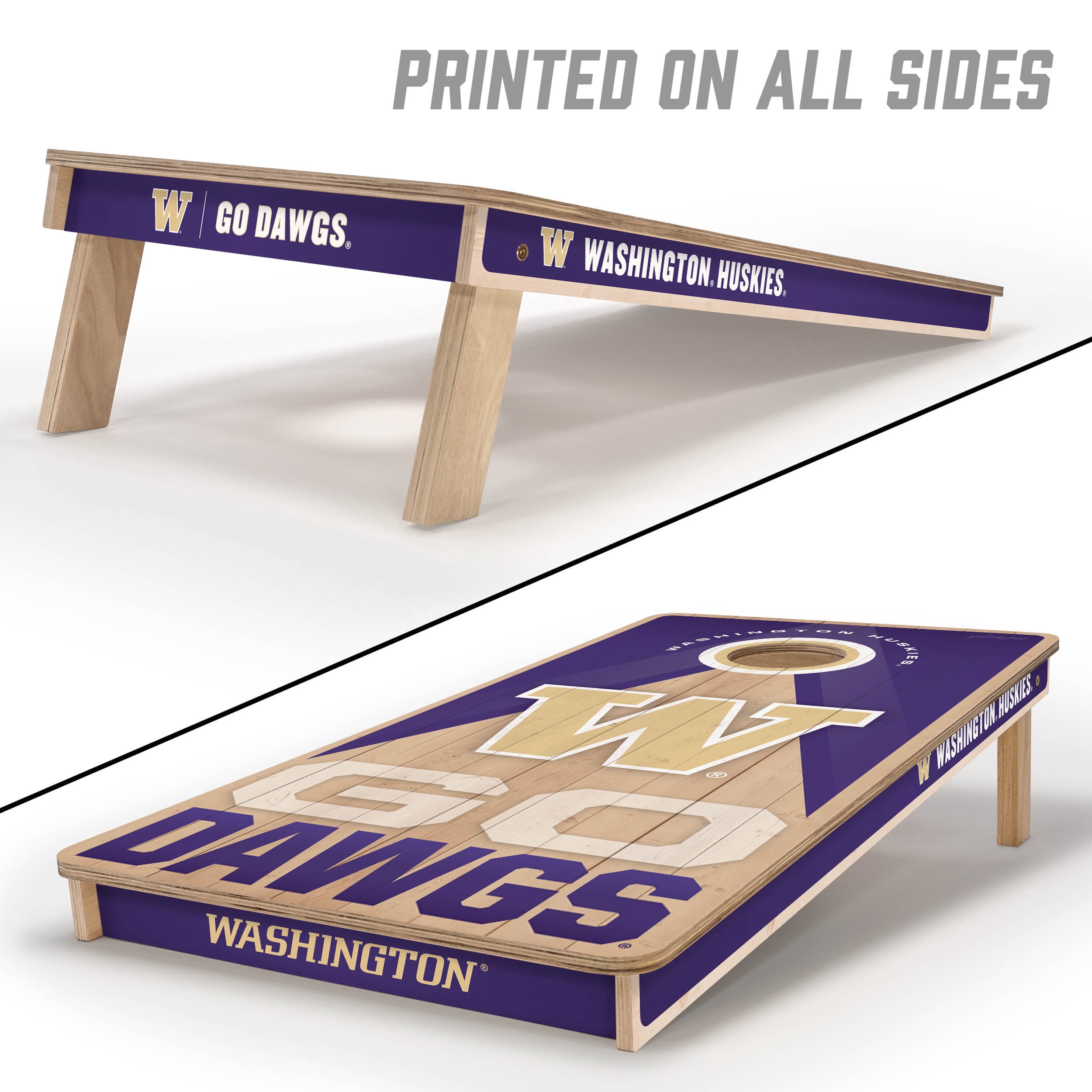YouTheFan NCAA Washington Huskies 2X4 Slogan Series Cornhole NO BAGS
