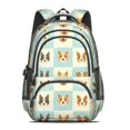 thumbnail image 2 of Dog Head Checkerboard Beige Cute School Backpack Bag with Padded Back and Adjustable Shoulder Straps 16.9 X 12.6 X 5.9 Inches, 2 of 5