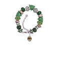 thumbnail image 2 of Goldtone Wide Translucent Tiger Print Spinner Green Christmas Bead Bracelet, 2 of 4