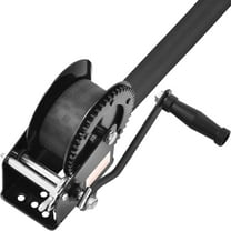 KFFKFF Manual Winch, Towing Capacity of 1600 lbs, Robust Boat Trailer Winch with 33 ft Polyester Strap and Dual-Direction Ratchet, Hand-Operated Rope Crank Ideal for Trailer, Boat or ATV Hauling
