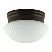 Mainstays 7.5 Classic Flush Mount Ceiling Light, Bronze Finish Frosted Glass Shade, Bulb Not Included